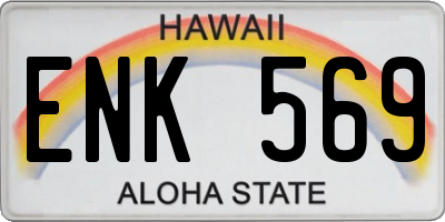 HI license plate ENK569