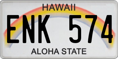 HI license plate ENK574