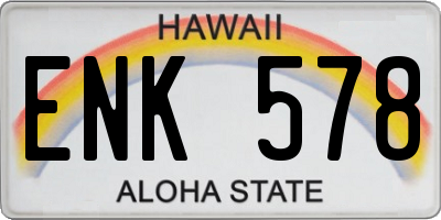 HI license plate ENK578