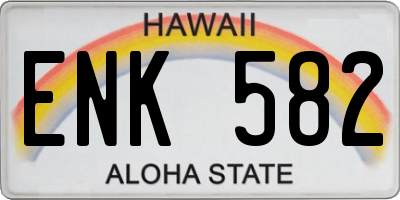 HI license plate ENK582