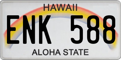 HI license plate ENK588