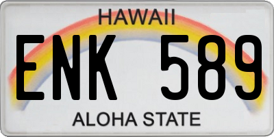 HI license plate ENK589