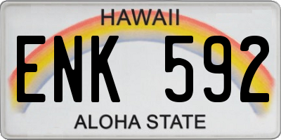 HI license plate ENK592