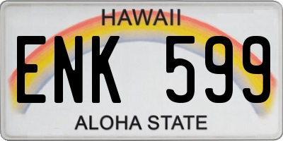 HI license plate ENK599