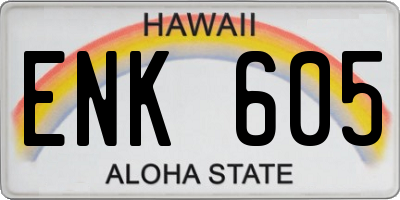 HI license plate ENK605