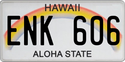 HI license plate ENK606