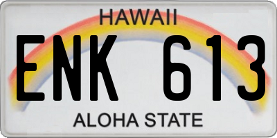 HI license plate ENK613