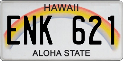 HI license plate ENK621
