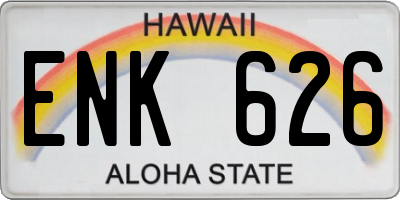 HI license plate ENK626