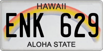 HI license plate ENK629