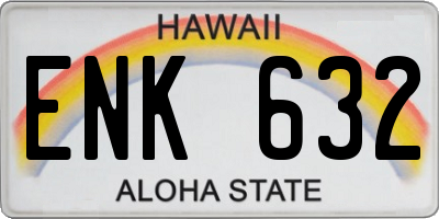 HI license plate ENK632