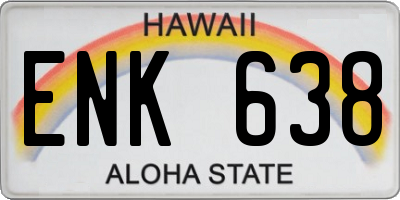 HI license plate ENK638