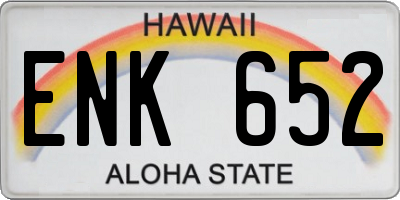 HI license plate ENK652