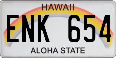 HI license plate ENK654