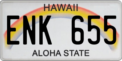 HI license plate ENK655