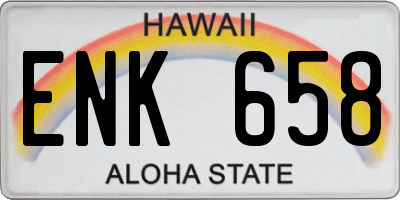 HI license plate ENK658