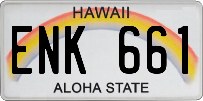 HI license plate ENK661