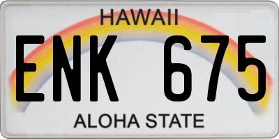HI license plate ENK675