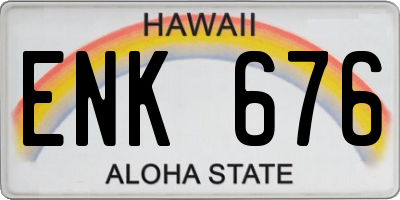 HI license plate ENK676