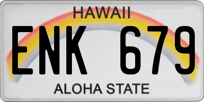 HI license plate ENK679