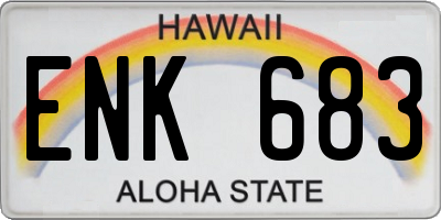 HI license plate ENK683