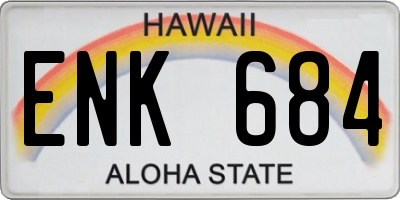 HI license plate ENK684