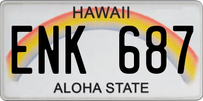 HI license plate ENK687