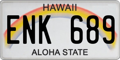 HI license plate ENK689