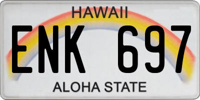 HI license plate ENK697