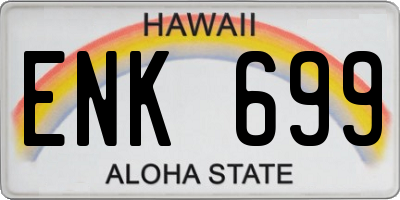 HI license plate ENK699