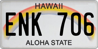 HI license plate ENK706
