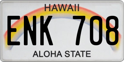 HI license plate ENK708