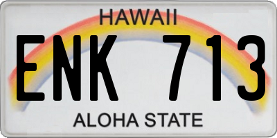 HI license plate ENK713