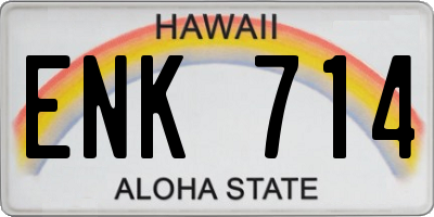HI license plate ENK714