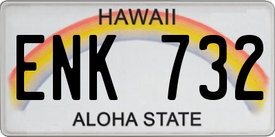 HI license plate ENK732
