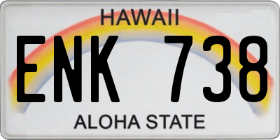HI license plate ENK738