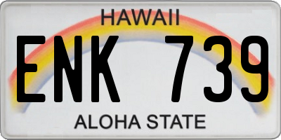 HI license plate ENK739