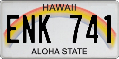 HI license plate ENK741