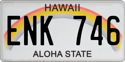 HI license plate ENK746