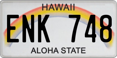 HI license plate ENK748