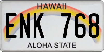 HI license plate ENK768