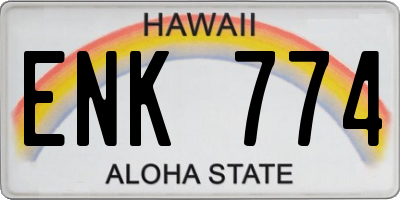HI license plate ENK774