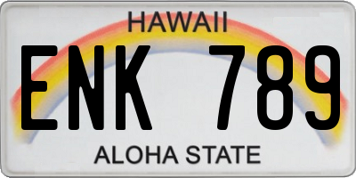 HI license plate ENK789