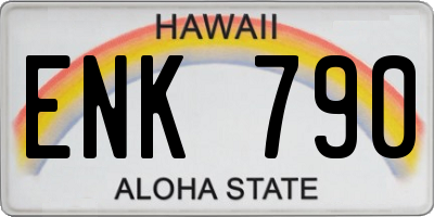 HI license plate ENK790