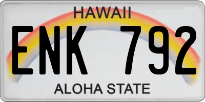 HI license plate ENK792
