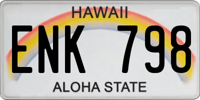 HI license plate ENK798