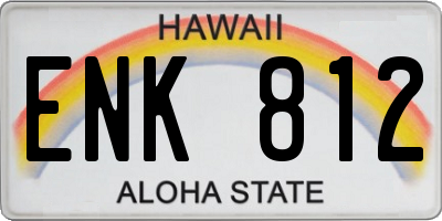 HI license plate ENK812