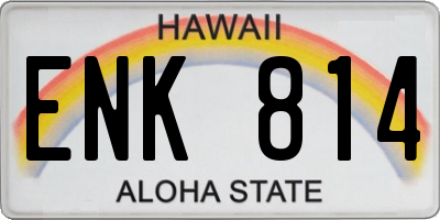 HI license plate ENK814
