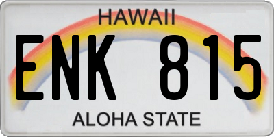 HI license plate ENK815