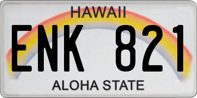 HI license plate ENK821